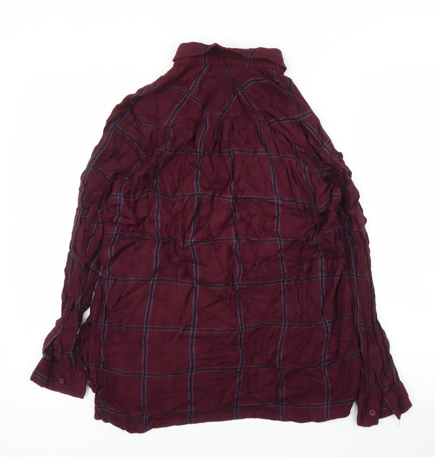 New Look Womens Purple Plaid  Basic Button-Up Size 10