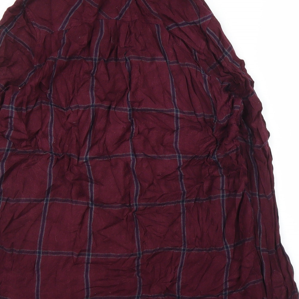 New Look Womens Purple Plaid  Basic Button-Up Size 10