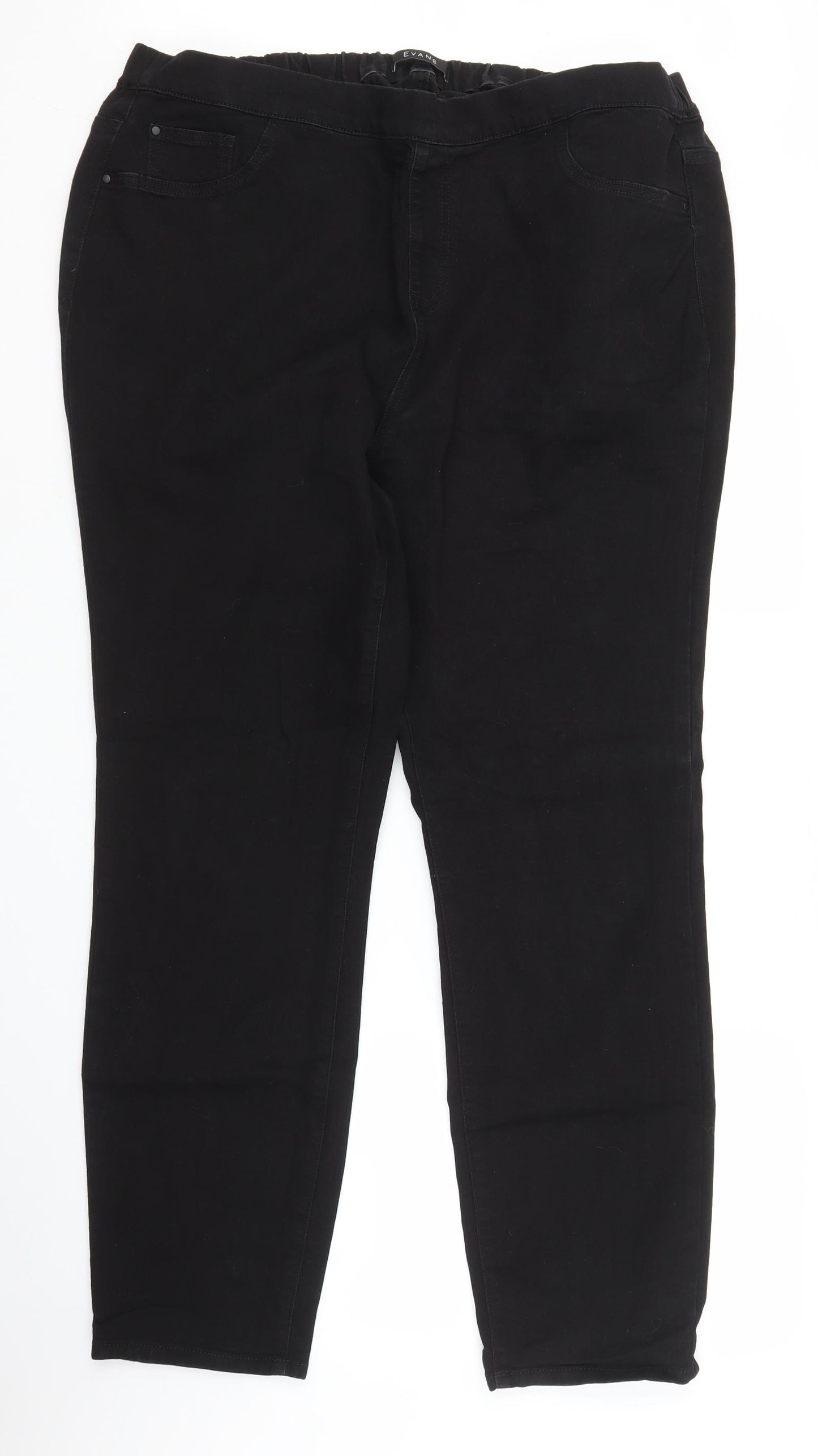 Evans Womens Black  Denim Jegging Jeans Size 22 L28 in