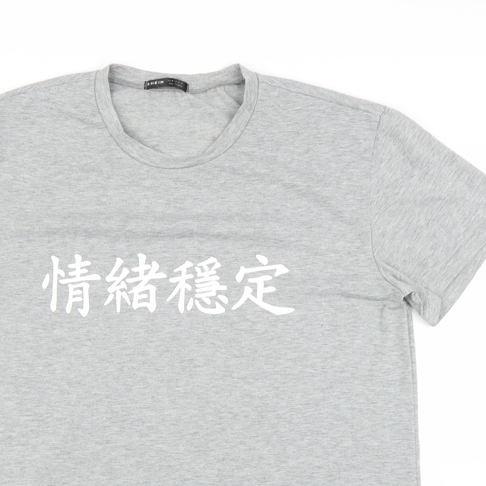 SheIn Mens Grey    T-Shirt Size M