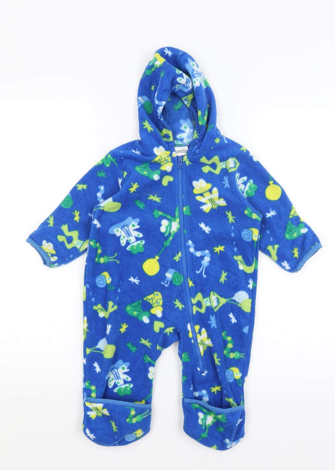 Columbia Baby Blue   Babygrow One-Piece Size 12 Months  - Frogs