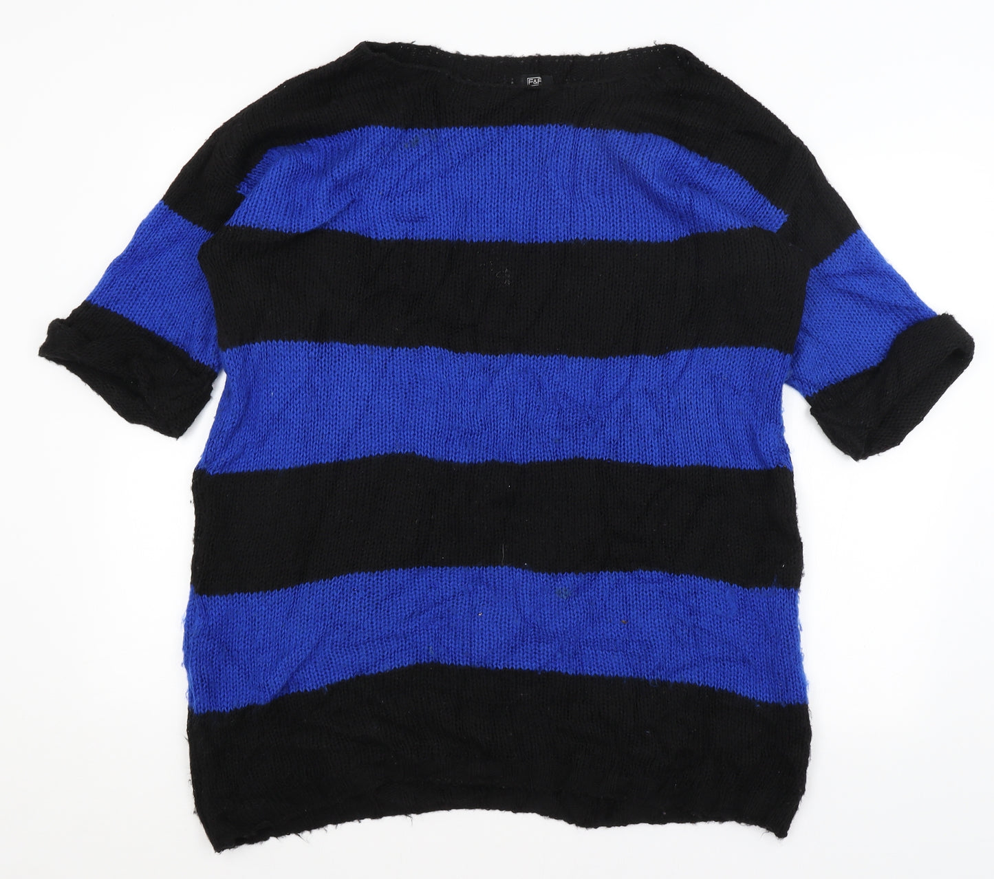 F&F Womens Black Striped  Pullover Jumper Size 18