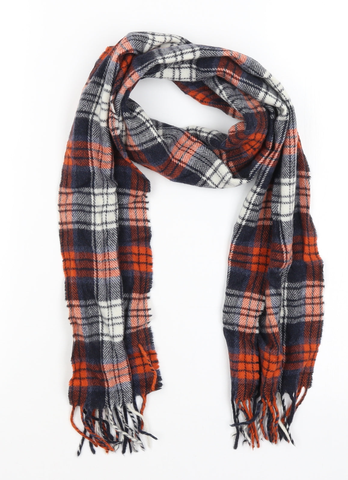 Preworn Womens Blue Plaid   Scarf