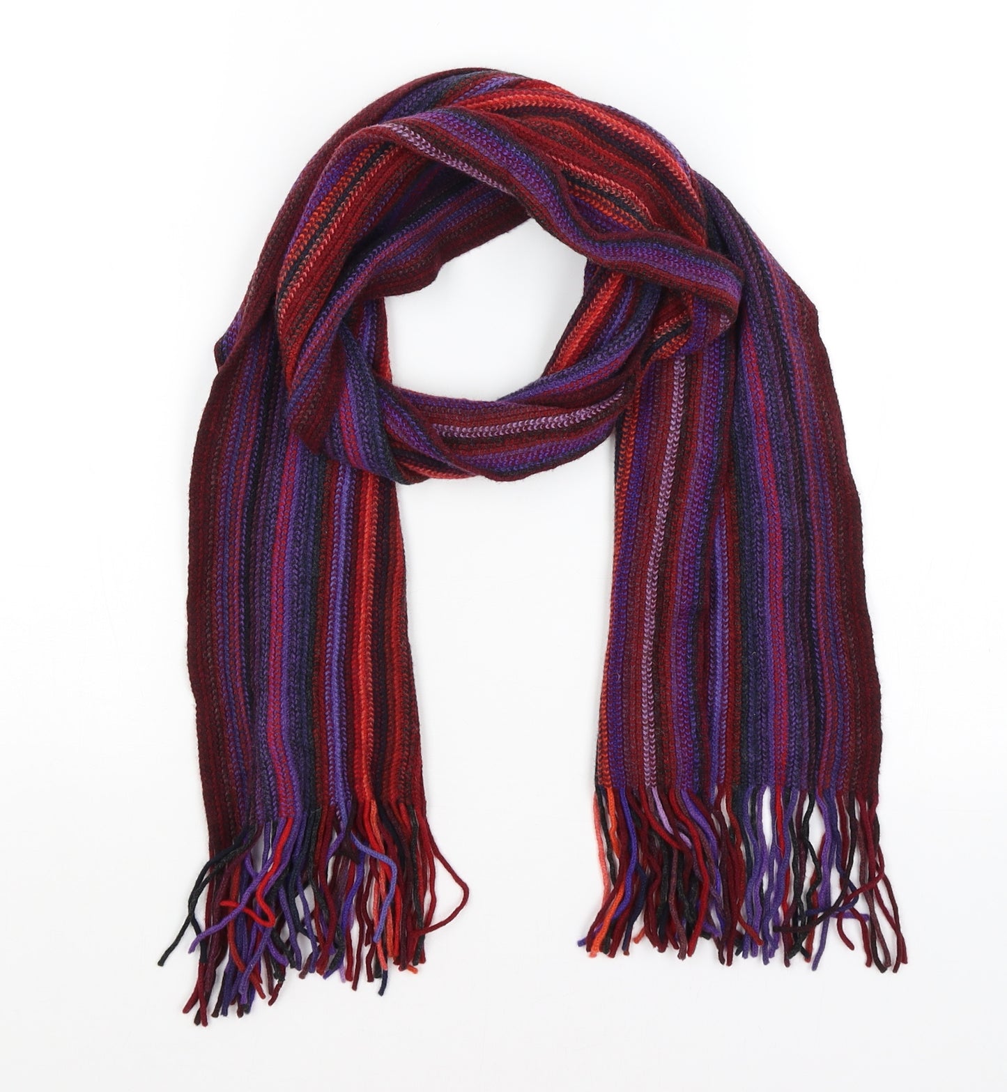 Preworn Womens Purple Striped   Scarf