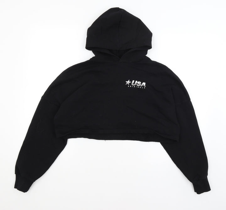 H&M Womens Black Pullover Hoodie Size S