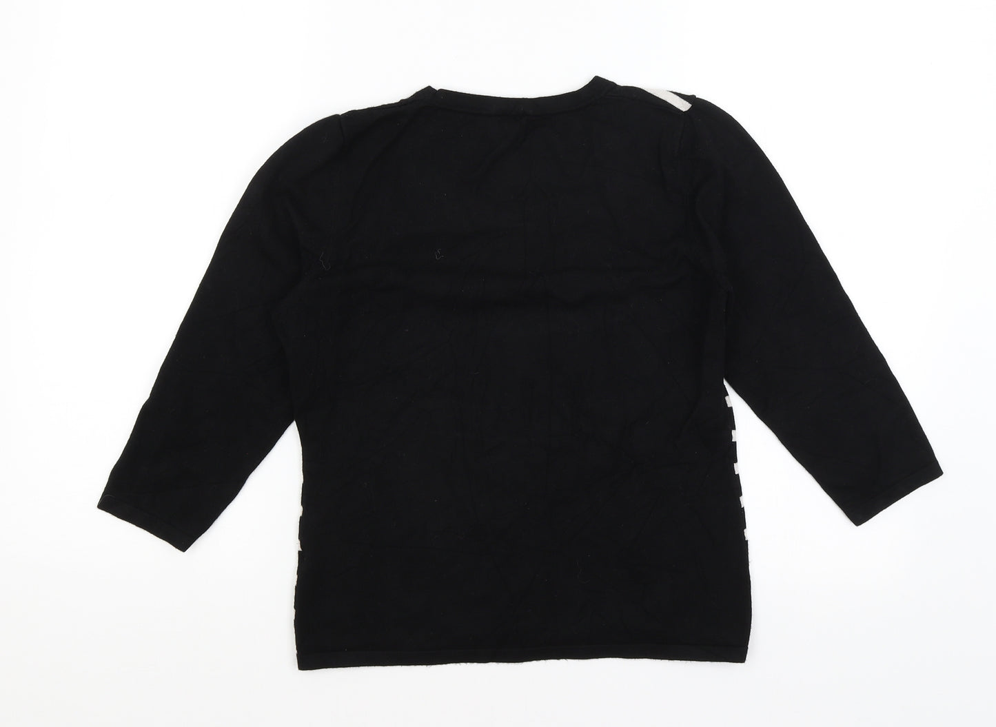 Precis Womens Black Striped  Pullover Jumper Size S