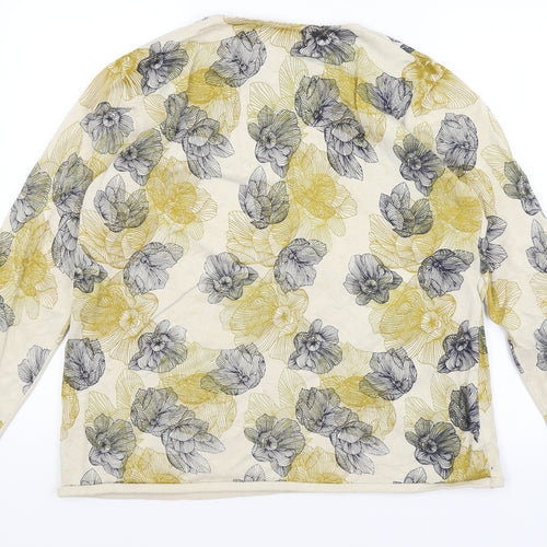 Just Elegance Womens Beige Floral  Pullover Jumper Size XL