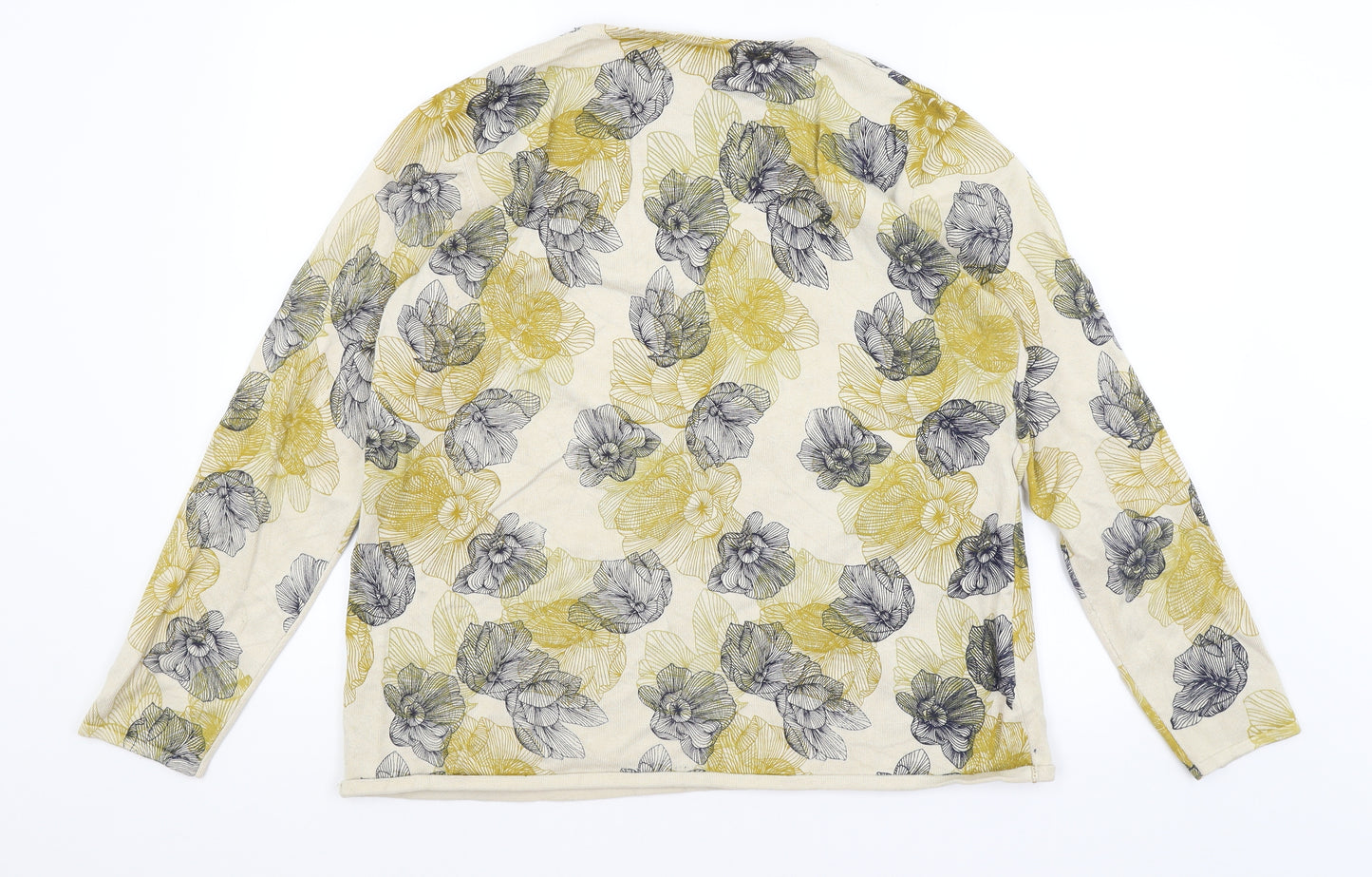 Just Elegance Womens Beige Floral  Pullover Jumper Size XL
