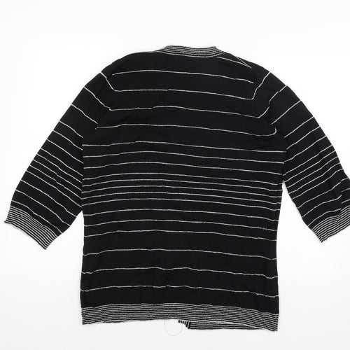 M&Co Womens Black Striped  Pullover Jumper Size 18