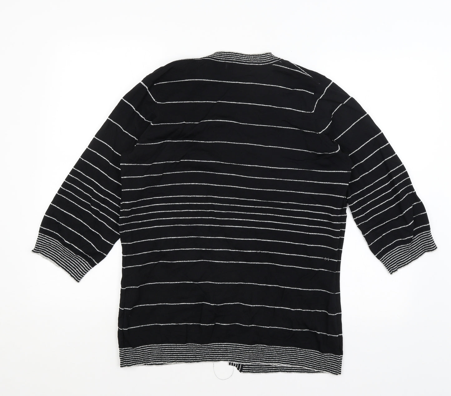 M&Co Womens Black Striped  Pullover Jumper Size 18