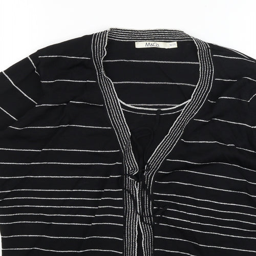 M&Co Womens Black Striped  Pullover Jumper Size 18