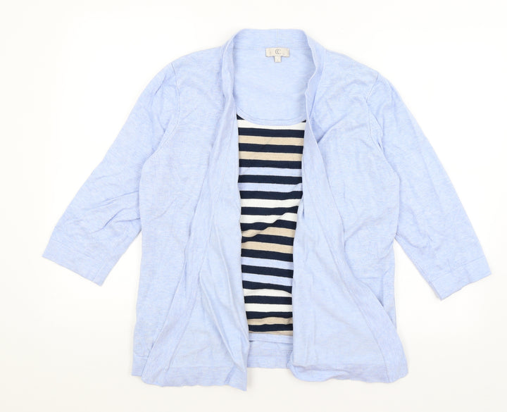 CC Womens Blue Striped Pullover Jumper Size L
