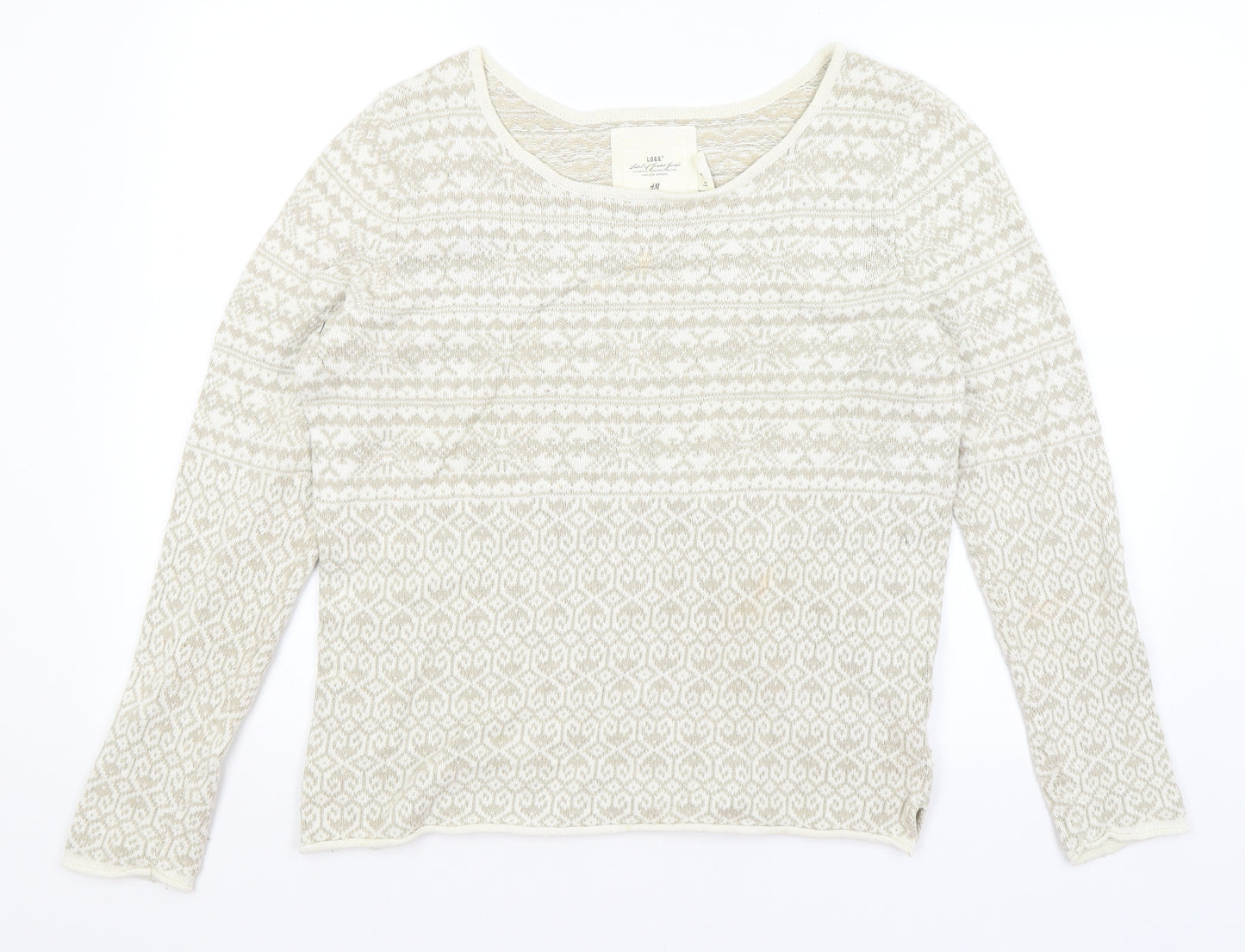 H&M Womens Beige   Pullover Jumper Size L