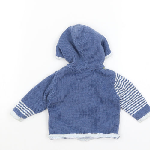 mamas & papas Baby Blue Striped  Full Zip Jumper Size 0-3 Months