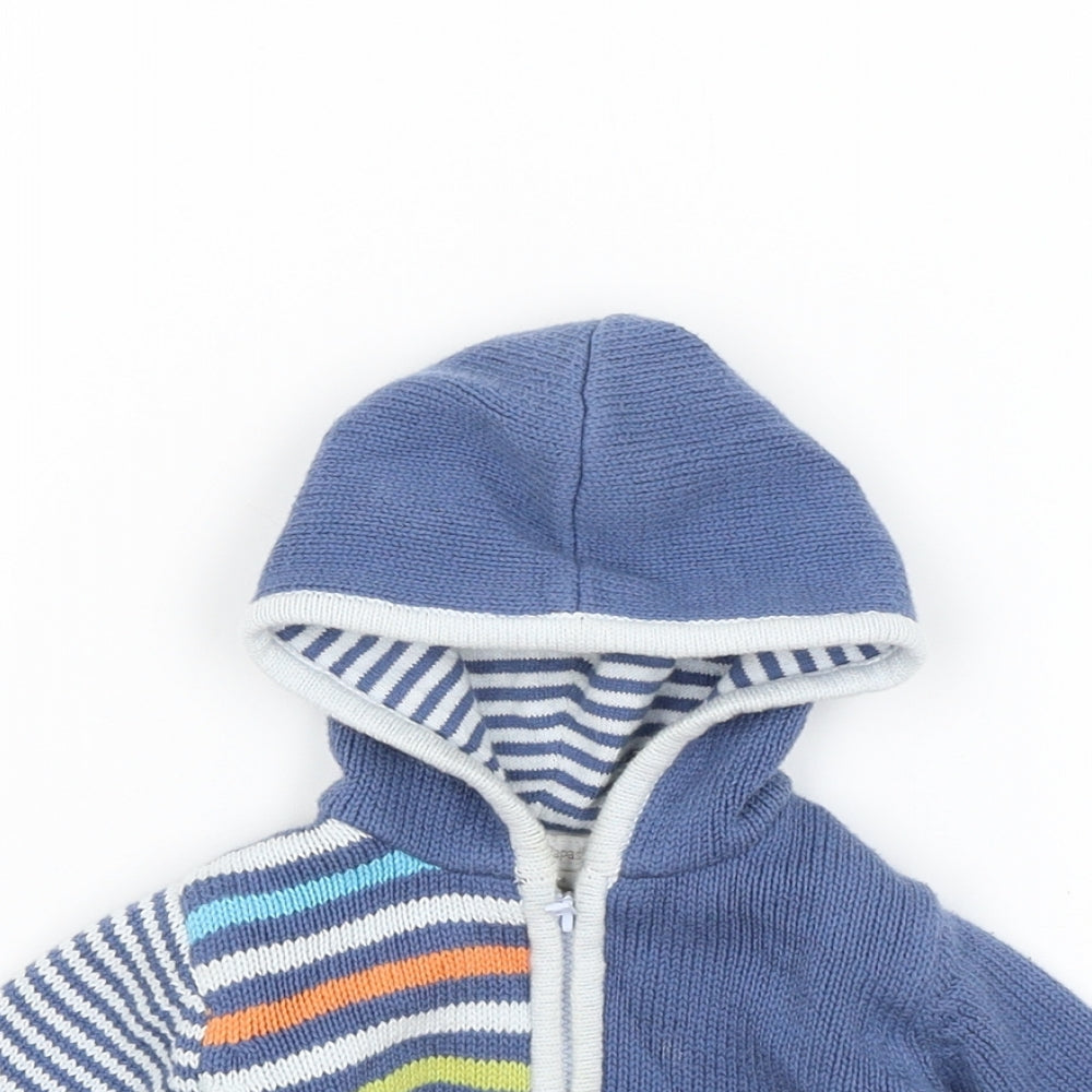 mamas & papas Baby Blue Striped  Full Zip Jumper Size 0-3 Months