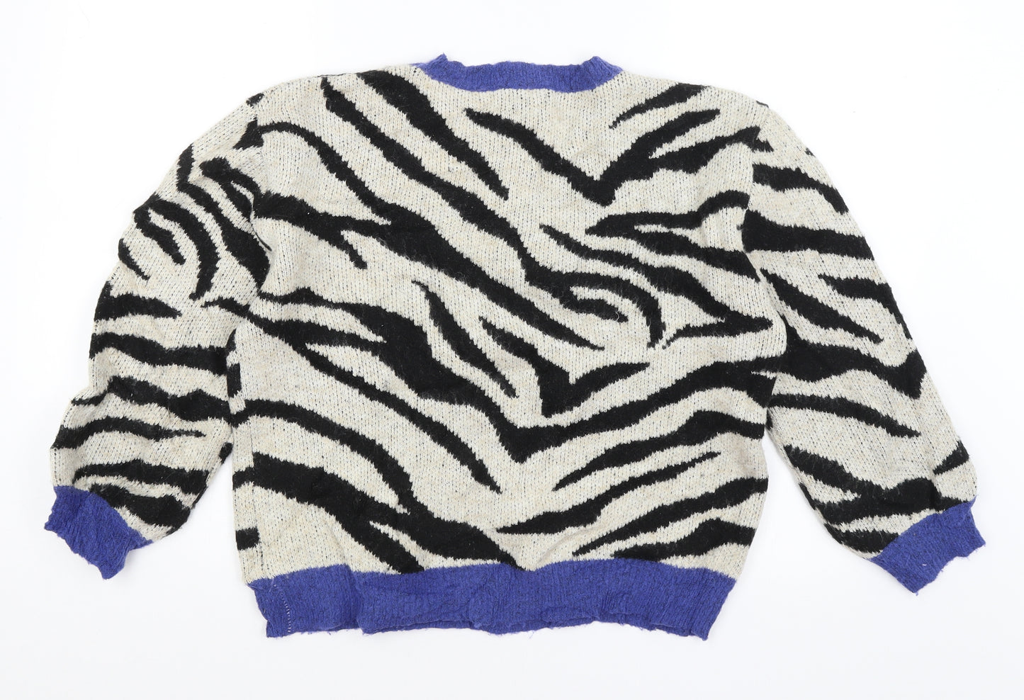 M&Co Womens Ivory Animal Print  Pullover Jumper Size 12