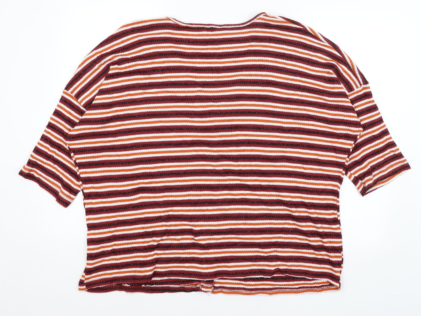 New Look Womens Red Striped  Cardigan Jumper Size L