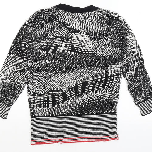 Per Una Womens Black Geometric  Cardigan Jumper Size 8
