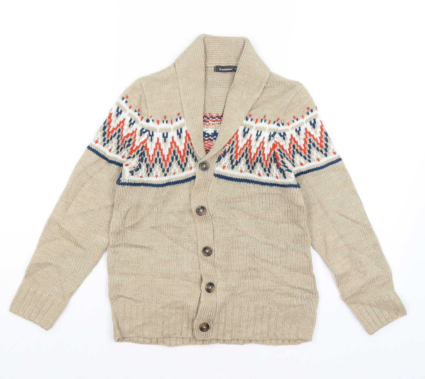 Inextenso Boys Beige   Cardigan Jumper Size 8 Years