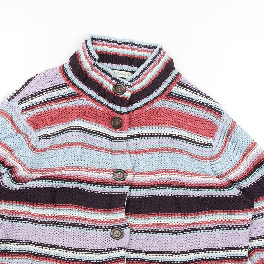 M&S Womens Blue Striped  Cardigan Jumper Size 12
