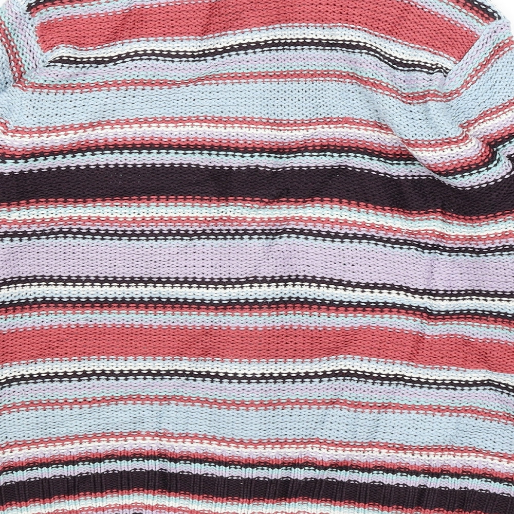M&S Womens Blue Striped  Cardigan Jumper Size 12