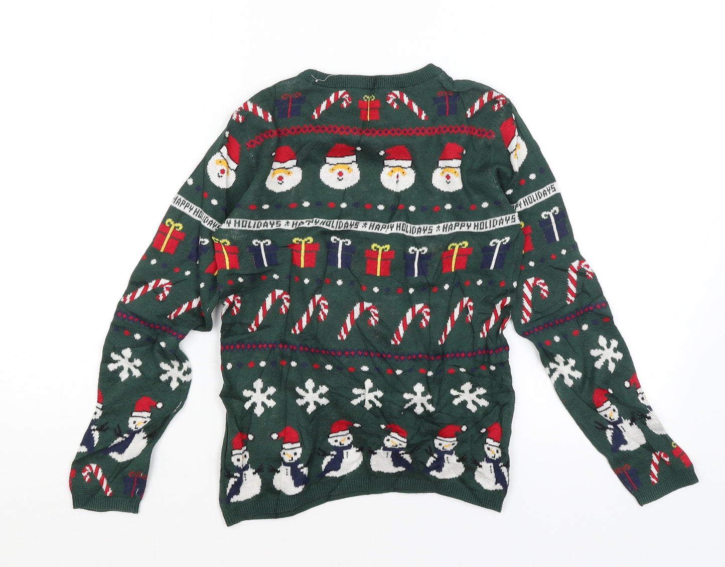 H&M Girls Green   Pullover Jumper Size 7-8 Years  - Christmas