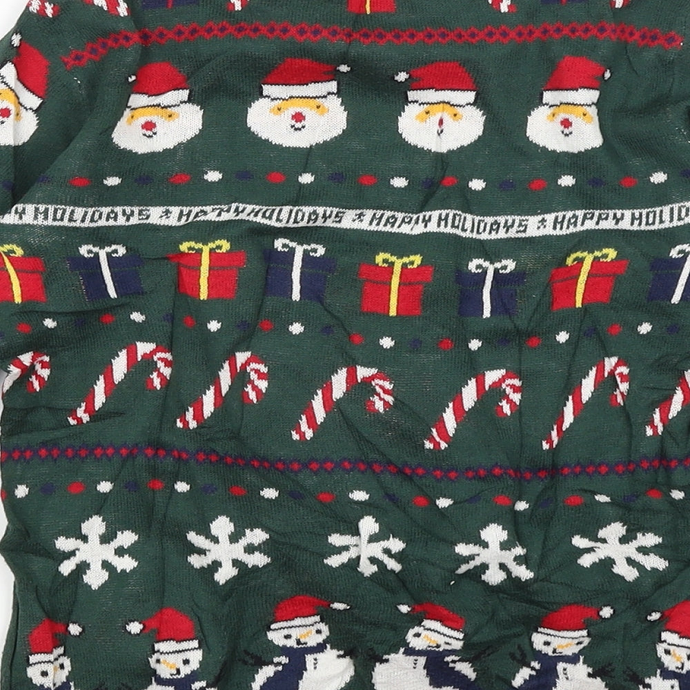 H&M Girls Green   Pullover Jumper Size 7-8 Years  - Christmas