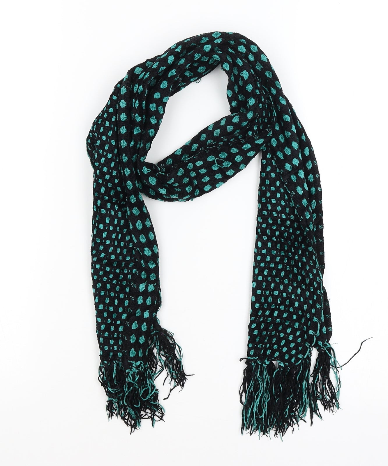 Preworn Womens Black Polka Dot   Scarf