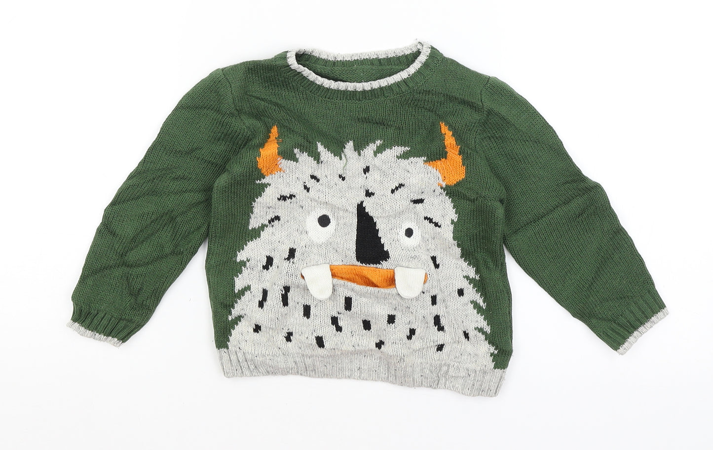 Nutmeg Baby Green   Pullover Jumper Size 18-24 Months  - Monster