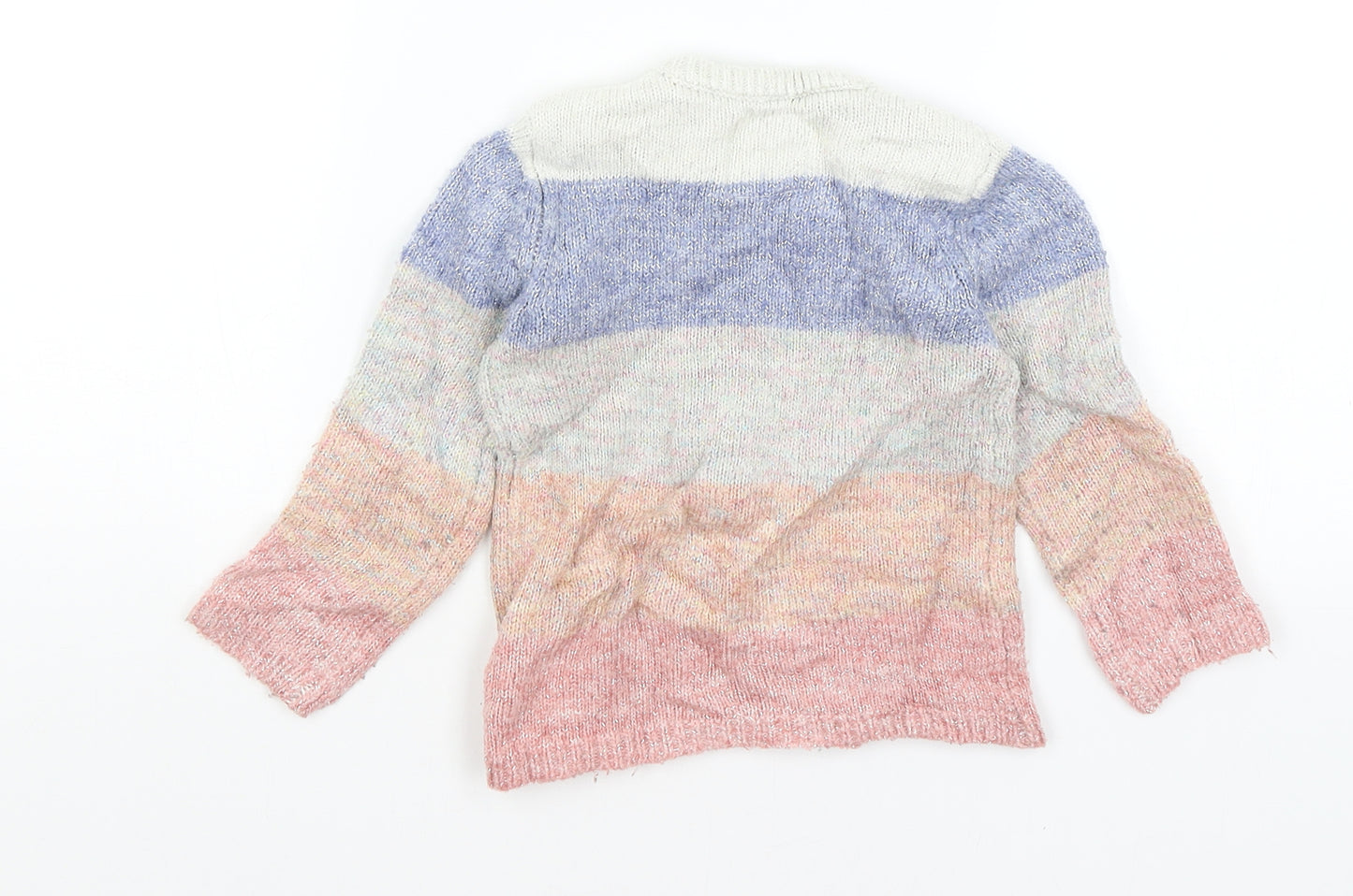 Fred & Flo Baby Grey Striped  Pullover Jumper Size 12-18 Months