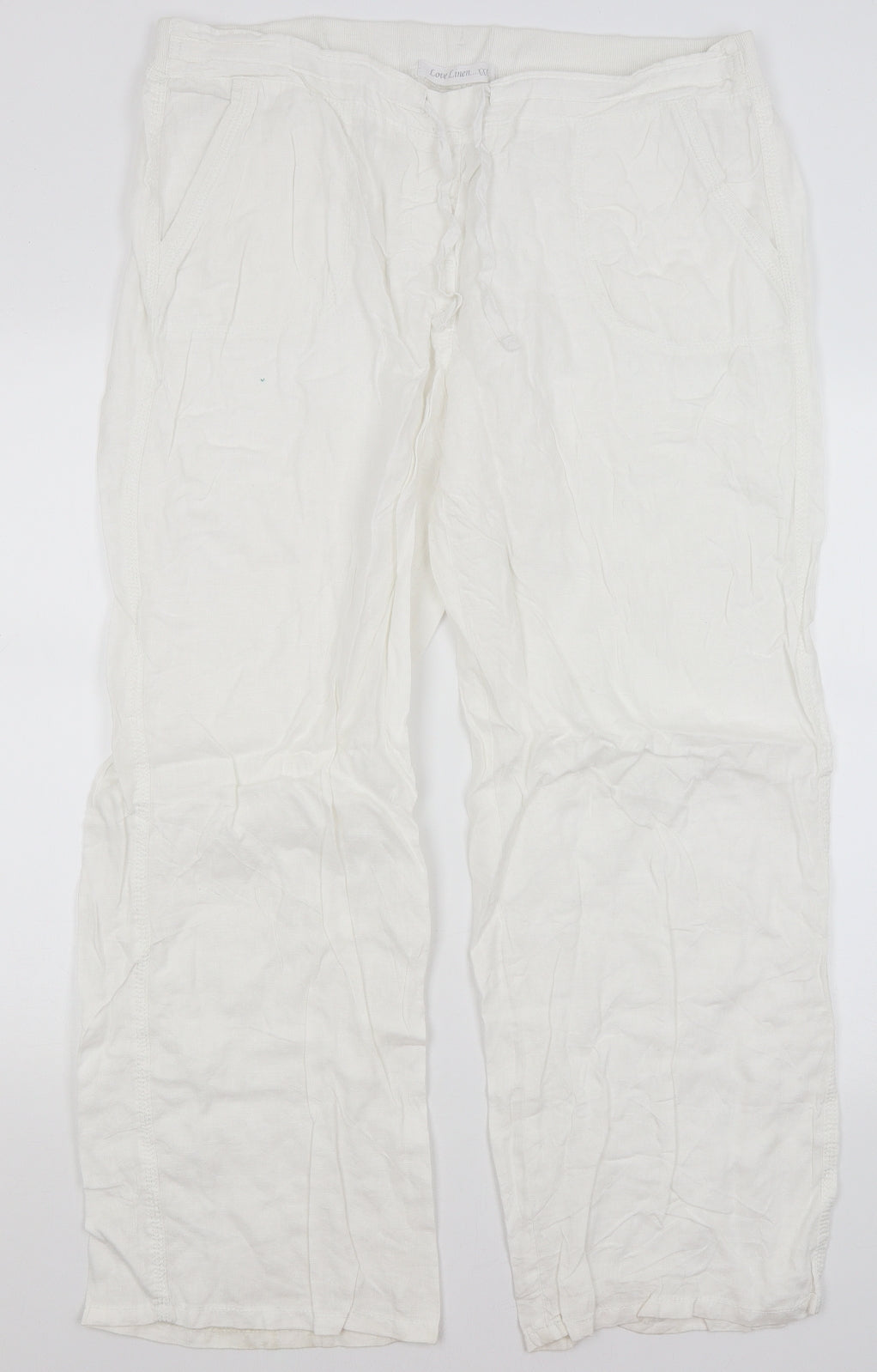 Preworn Womens White   Trousers  Size 16 L29 in