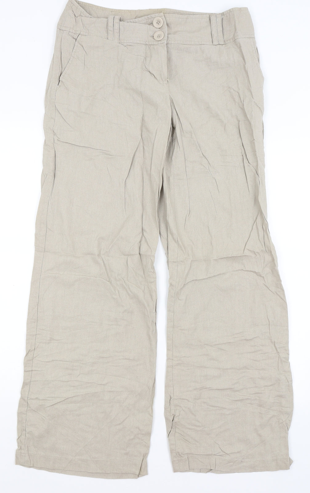Dorothy Perkins Womens Beige   Trousers  Size 14 L31 in