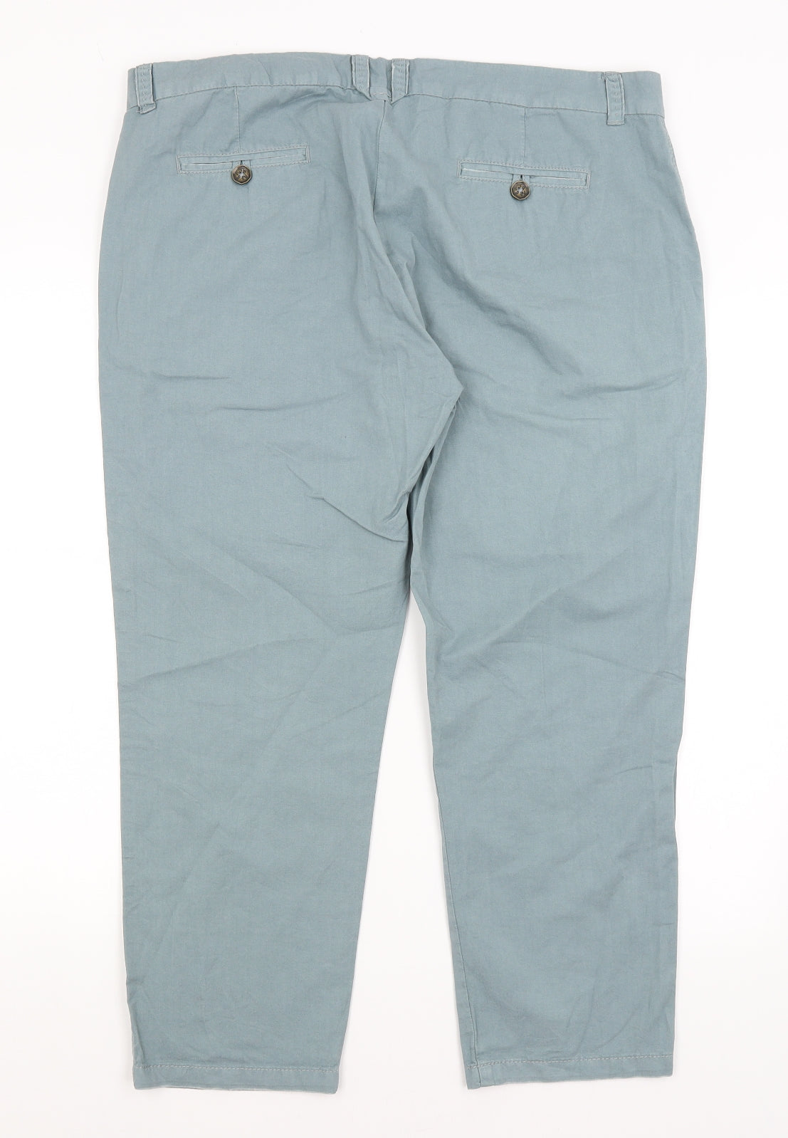 M&S Womens Blue   Chino Trousers Size 16 L25 in