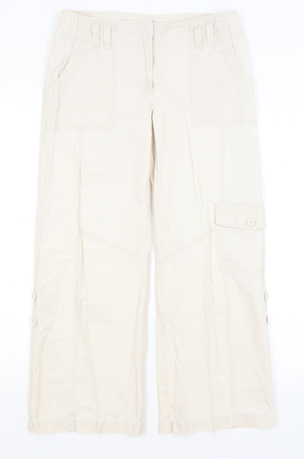 Dorothy Perkins Womens Beige   Cargo Trousers Size 10 L25.5 in