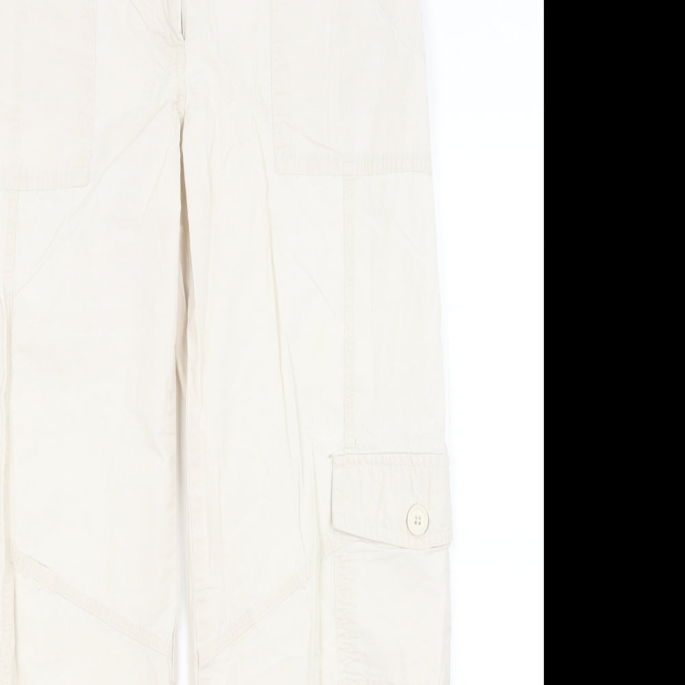 Dorothy Perkins Womens Beige   Cargo Trousers Size 10 L25.5 in