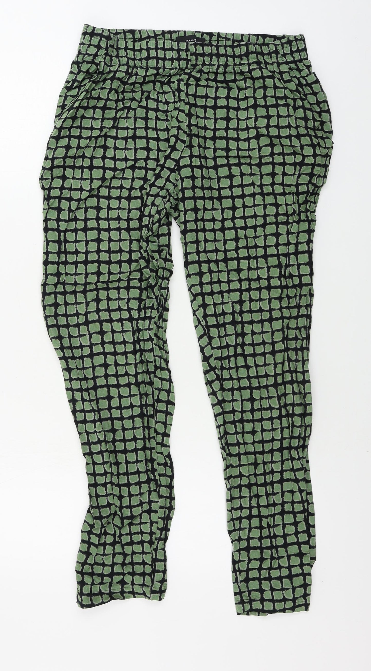 NEXT  Womens Green Animal Print  Trousers  Size 10 L27 in