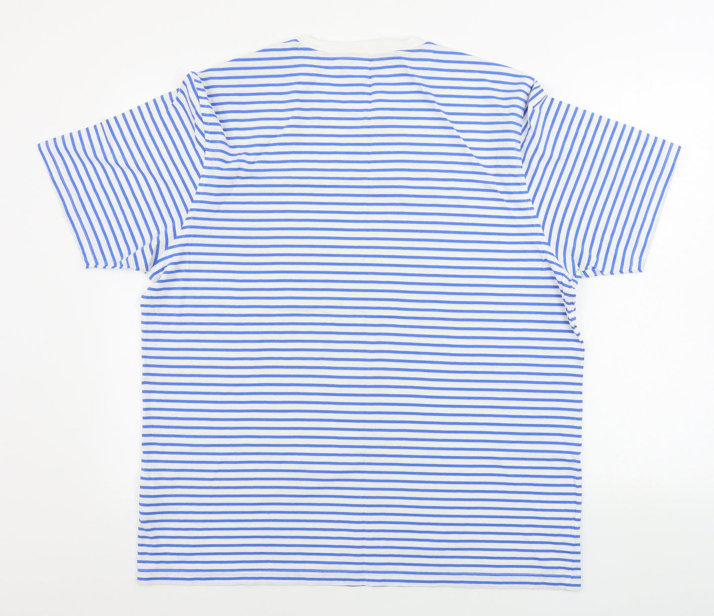 Marks and Spencer  Mens White Striped   T-Shirt Size L