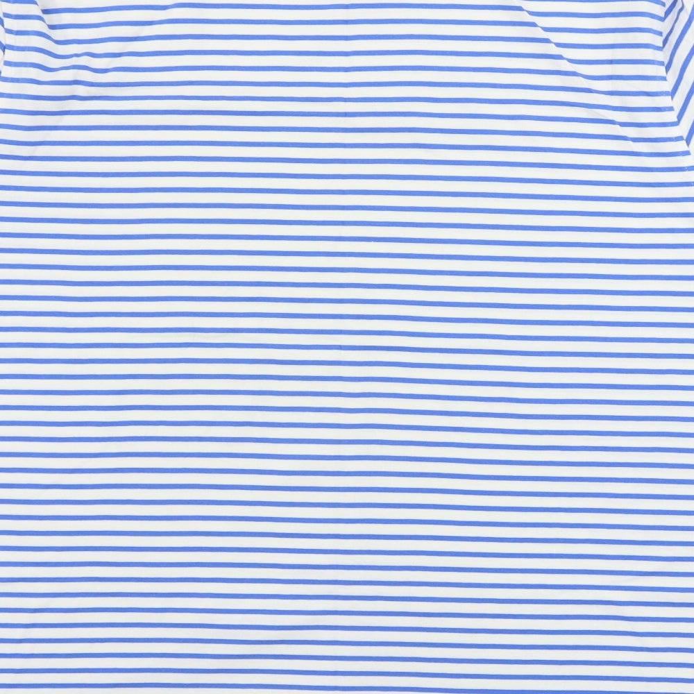 Marks and Spencer  Mens White Striped   T-Shirt Size L