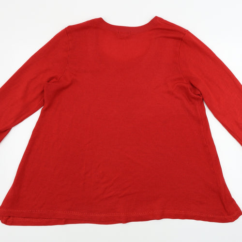 H&M  Womens Red   Pullover Jumper Size 2XL