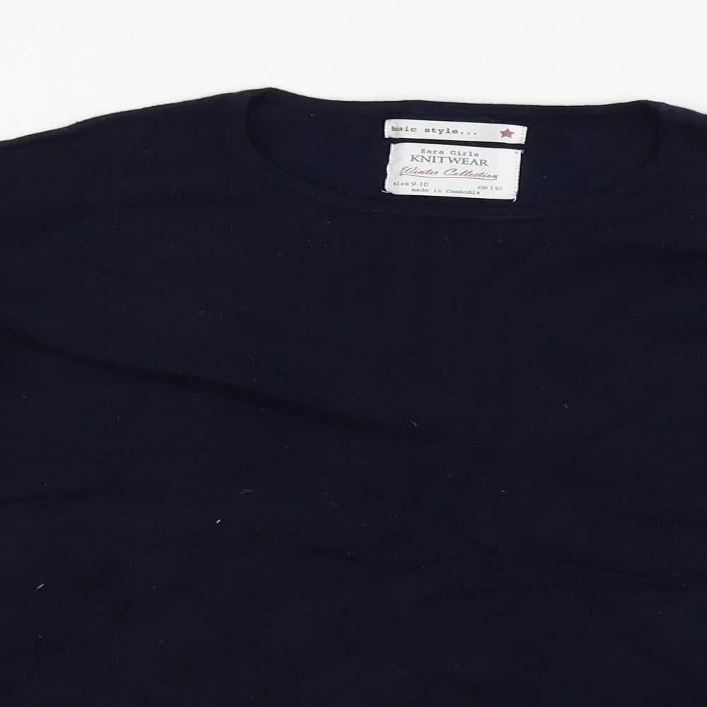Zara Girls Blue   Pullover Jumper Size 9-10 Years