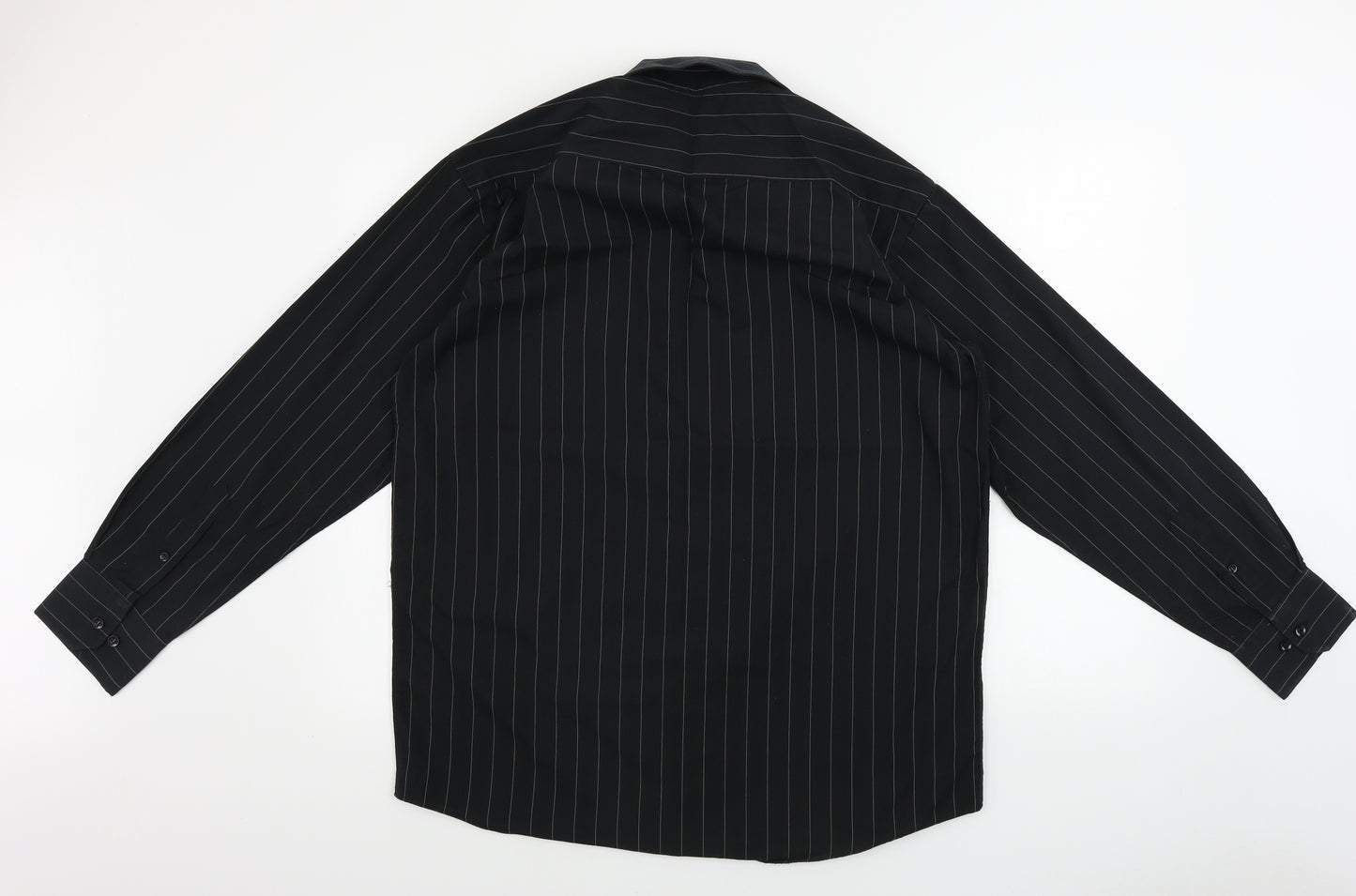 Cedar Wood State  Mens Black Striped   Button-Up Size 15