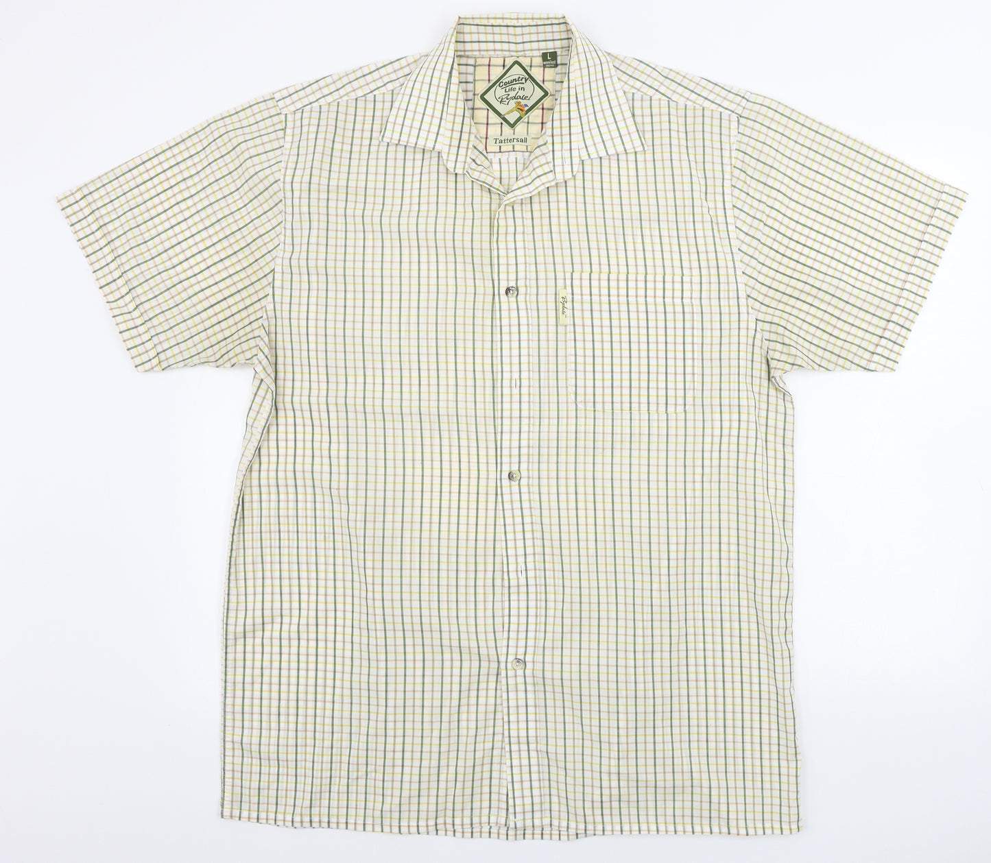 Country Life in Rydale  Mens Beige Check   Button-Up Size L