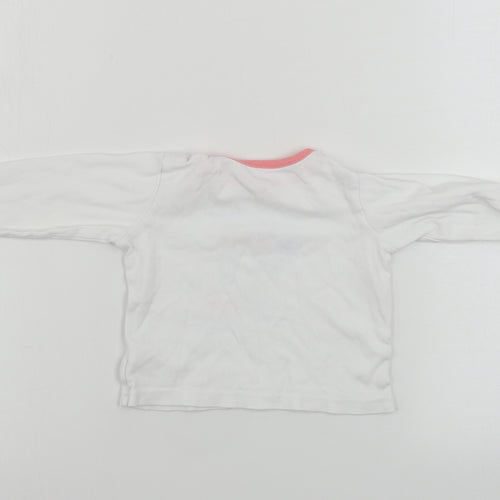 George  Girls White   Basic T-Shirt Size 12-18 Months  - Mickey mouse
