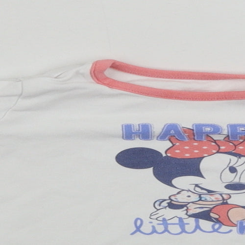 George  Girls White   Basic T-Shirt Size 12-18 Months  - Mickey mouse