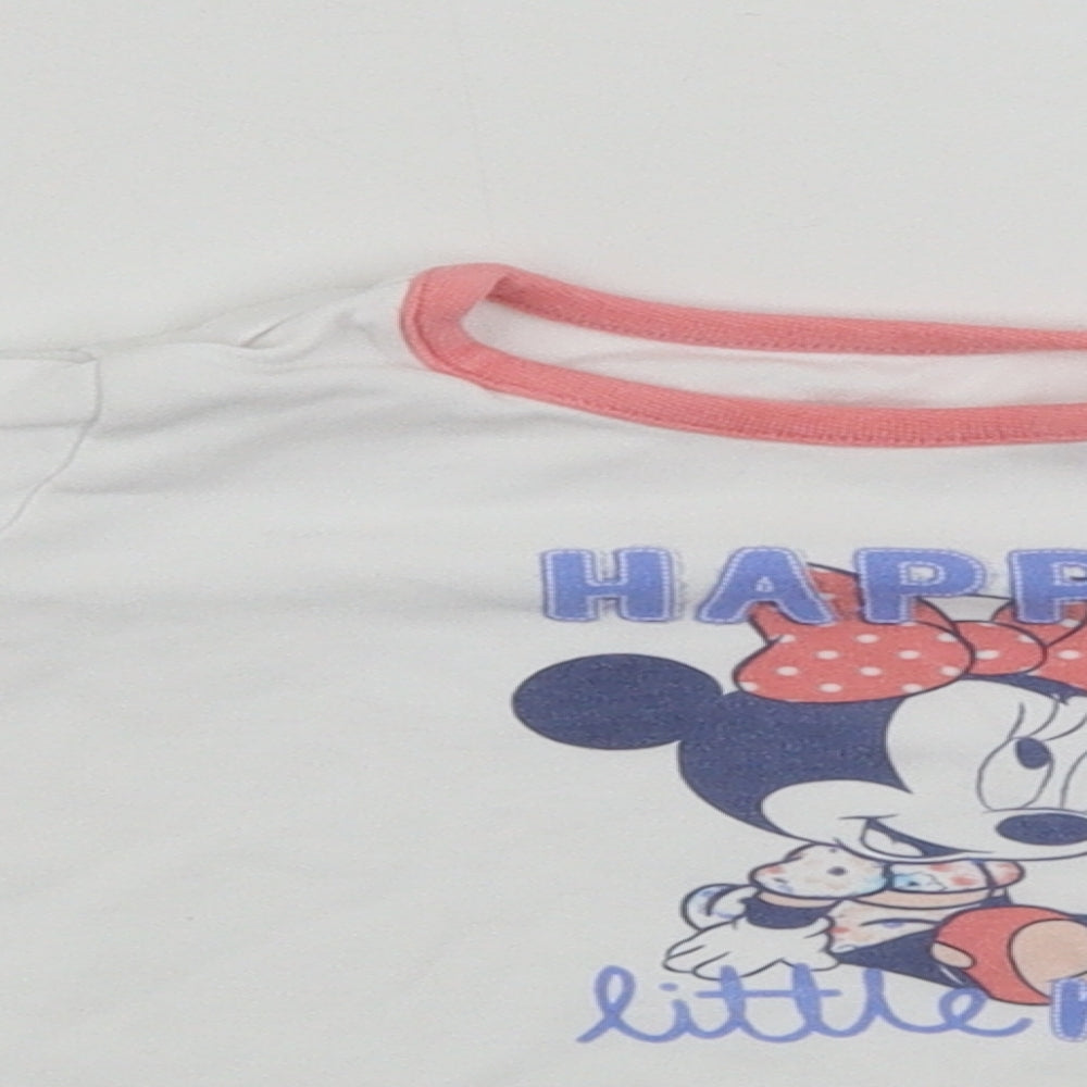 George  Girls White   Basic T-Shirt Size 12-18 Months  - Mickey mouse