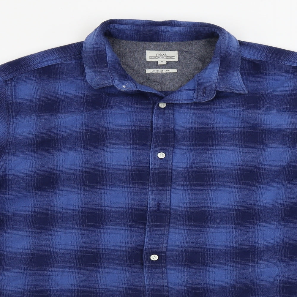 NEXT  Mens Blue Check   Button-Up Size M