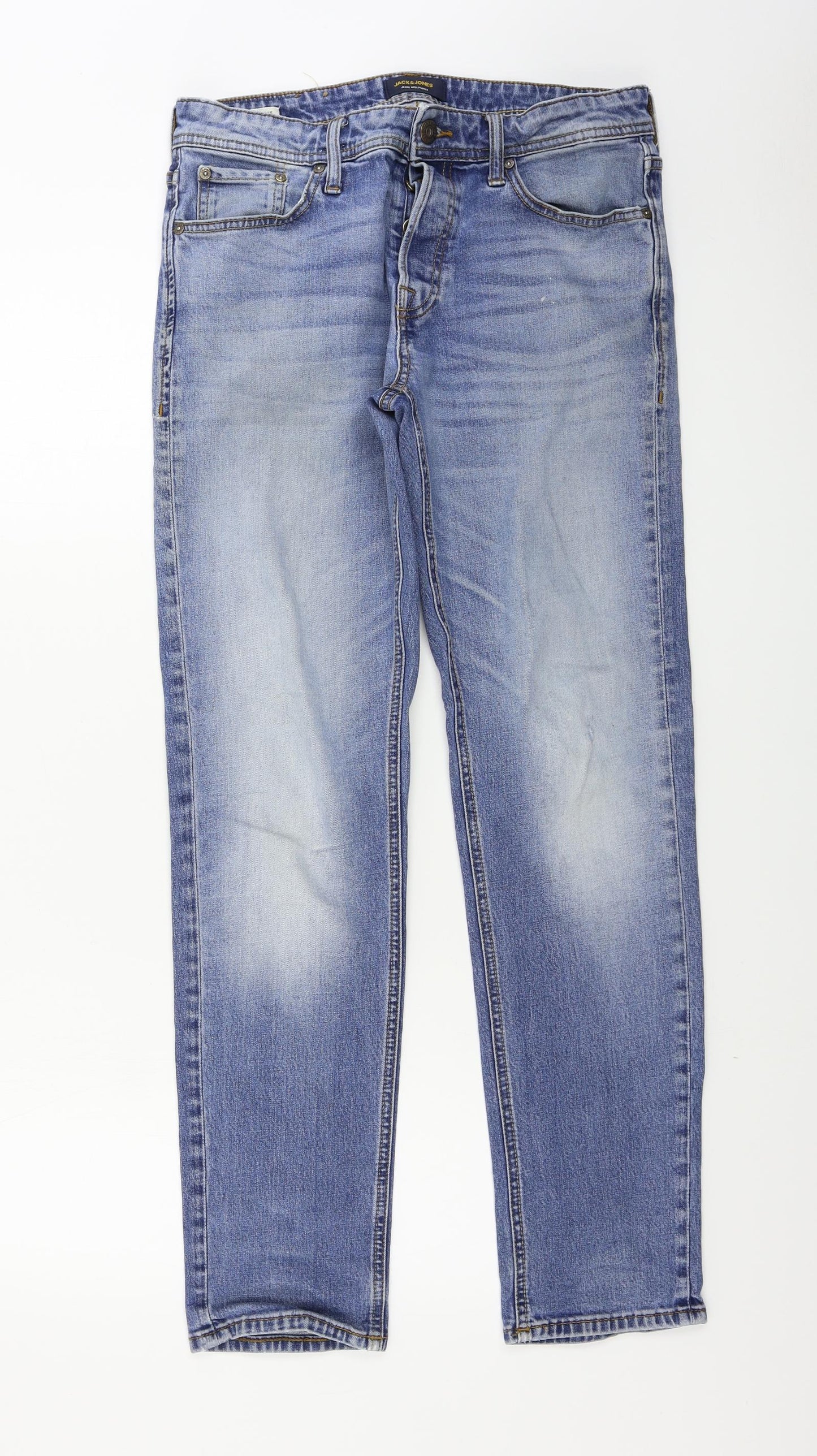 JACK & JONES Mens Blue   Straight Jeans Size 32 in L29 in