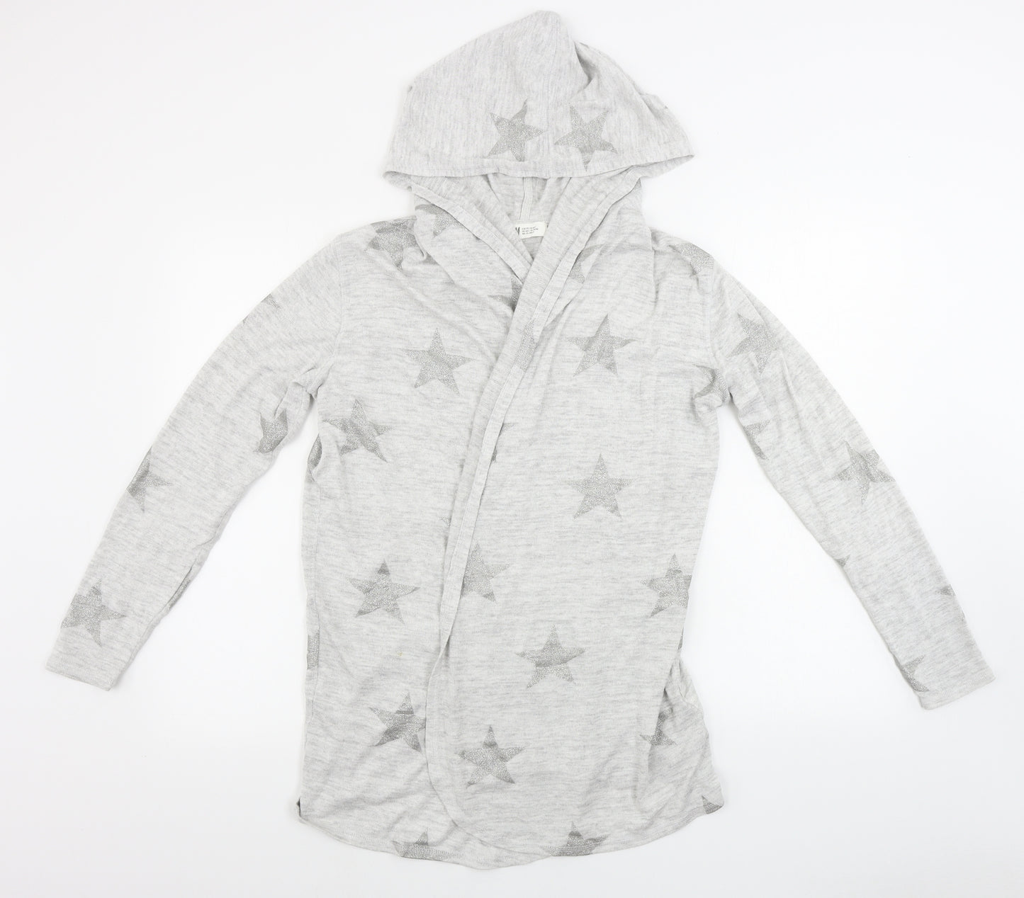 H&M  Girls Grey   Cardigan Jumper Size 14 Years  - Star pattern