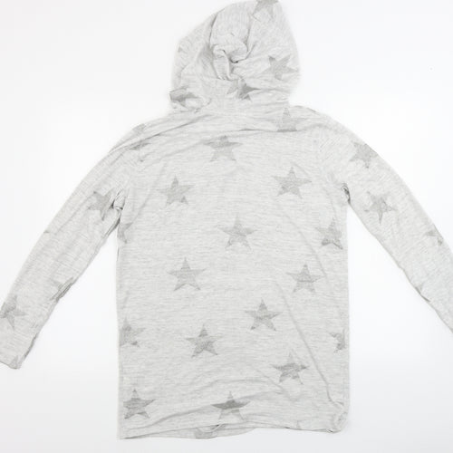 H&M  Girls Grey   Cardigan Jumper Size 14 Years  - Star pattern