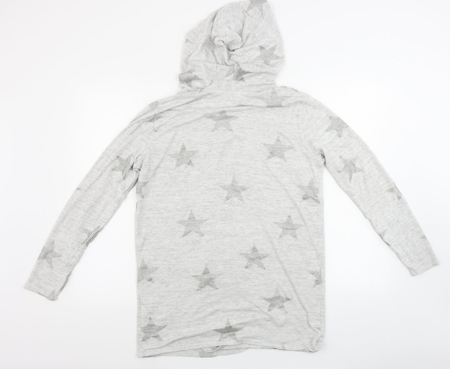 H&M  Girls Grey   Cardigan Jumper Size 14 Years  - Star pattern